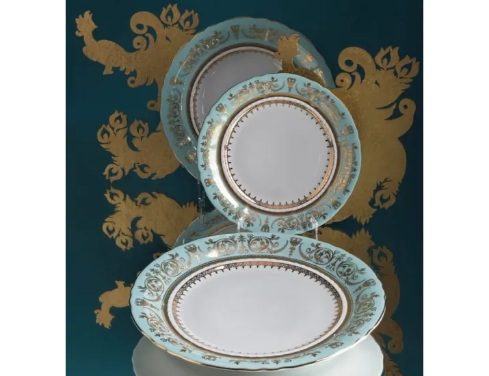 Набор тарелок 18шт Rudolf Kampf  Национальные традиции 238B, бирюзовый 07160119-238B