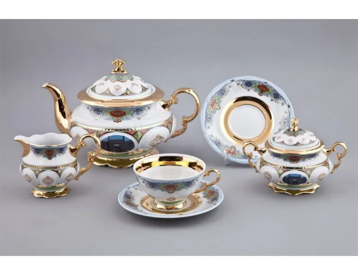 Чайный сервиз на 6 персон 15 предметов Rudolf Kampf Национальные традиции (Афганистан) Великие святыни Ислама