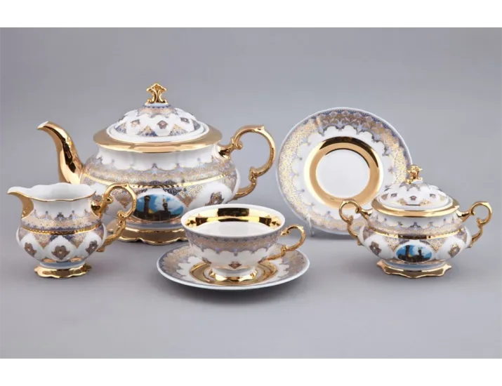 Чайный сервиз на 6 персон 15 предметов Rudolf Kampf Национальные традиции (Ирак) Великие святыни Ислама