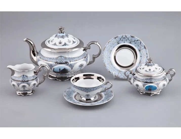 Чайный сервиз на 6 персон 15 предметов Rudolf Kampf Национальные традиции (Иран) Великие святыни Ислама