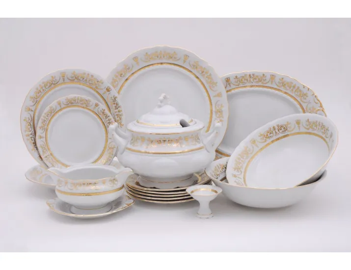 Сервиз столовый Rudolf Kampf Национальные традиции 25 предметов 6 персон золотой орнамент 07162011-1373k