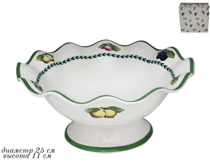 Фруктовница на ножке 25см Lenardi Фрукты 105-831