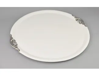 Поднос круглый Rudolf Kampf Моцарт с ручками 52см платина 20111657-2603