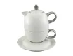 Восточный набор Rudolf Kampf Duo 3 предмета (чайник0,4+чашка0,2) белый, отводка платина 42140825-2565