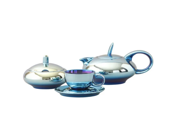 Сервиз чайный Rudolf Kampf Мария Тереза 15 предметов 6 персон титановое покрытие голубой 42160725-2005