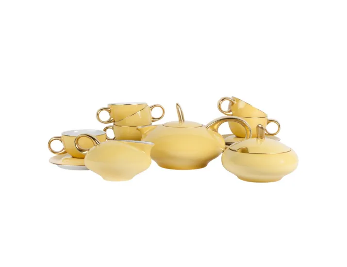 Сервиз чайный Rudolf Kampf Мария Тереза 15 предметов 6 персон жёлтый 42160725-2551