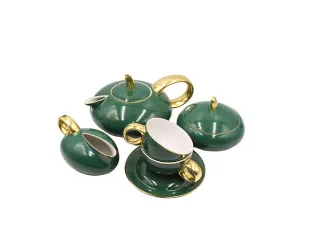 Сервиз чайный Rudolf Kampf Мария Тереза 15 предметов 6 персон зелёный 42160725-2555