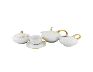 Сервиз чайный Rudolf Kampf Мария Тереза 15 предметов 6 персон белый с золотом 42160725-2566
