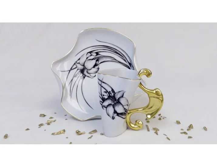 Чайная пара высокая Rudolf Kampf Дали 0,15л 46120414-240Ck