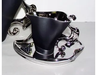 Чайная пара высокая Rudolf Kampf Дали 0,15л чёрный 46120414-252Bk