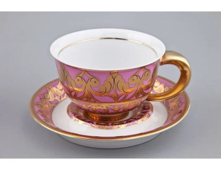 Чайная пара 350мл Rudolf Kampf Кельт декор 2291 розовый 52120411-2291k