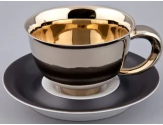 Чайная пара 300мл Rudolf Kampf Кельт декор251A чёрный с золотом 52120412-251A