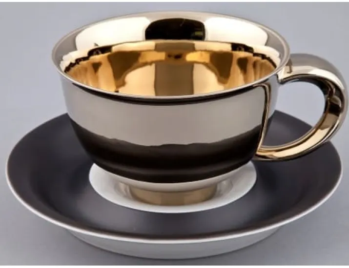 Чайная пара 300мл Rudolf Kampf Кельт декор251A чёрный с золотом 52120412-251A