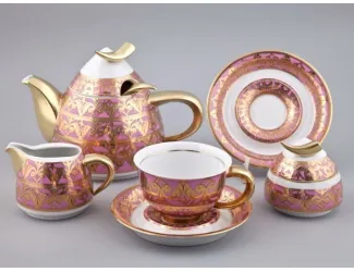 Сервиз кофейный с чайником 0,55л Rudolf Kampf Кельт , розовый