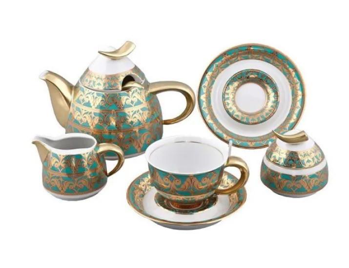 Сервиз кофейный с чайником 0,55л Rudolf Kampf Кельт , бирюза