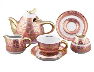 Сервиз чайный Rudolf Kampf Кельт с чайником 1,20л, розовый 52160728-2291k