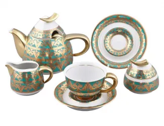 Сервиз чайный Rudolf Kampf Кельт на 6 персон 15 предметов бирюза 52160728-2292k