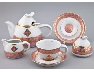 Сервиз чайный Rudolf Kampf Кельт с чайником 1,20л, розовый 52160728-2296k