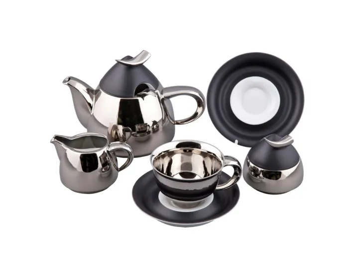 Сервиз чайный Rudolf Kampf Кельт на 6 персон 15 предметов чёрный с титановым покрытием 52160728-252Ak
