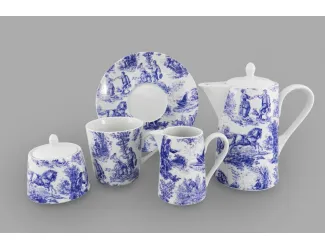 Сервиз чайный Rudolf Kampf Пастораль 16 предметов на 6 персон, синий 53160725-1255k