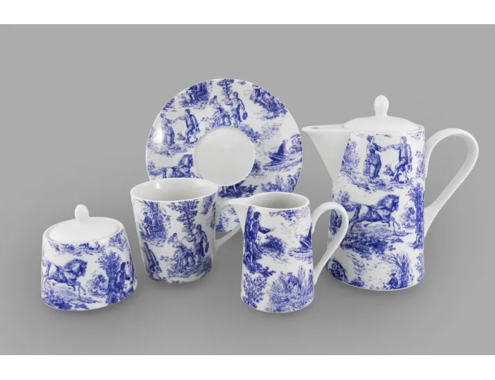 Сервиз чайный Rudolf Kampf Пастораль 16 предметов на 6 персон, синий 53160725-1255k