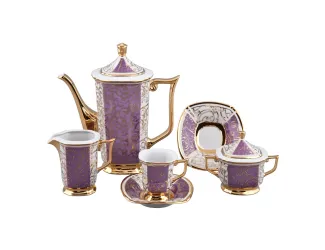 Сервиз мокко Rudolf Kampf Empire 15 предметов 6 персон, фиолетовый 54160713-2336k