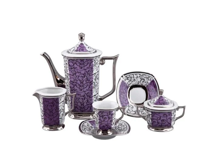 Сервиз мокко Rudolf Kampf Empire 15 предметов 6 персон, фиолетовый 54160713-2337k