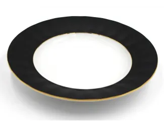 Тарелка суповая 25см Rudolf Kampf Древний Египет чёрный с золотом декор 2112 61110225-2112