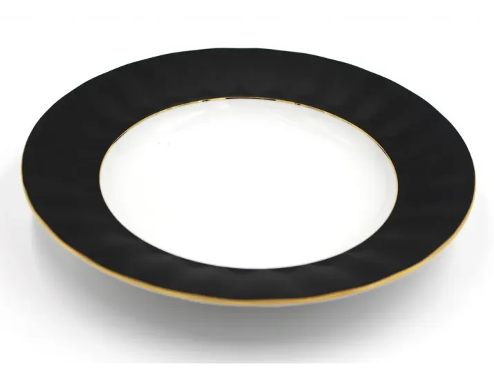 Тарелка суповая 25см Rudolf Kampf Древний Египет чёрный с золотом декор 2112 61110225-2112