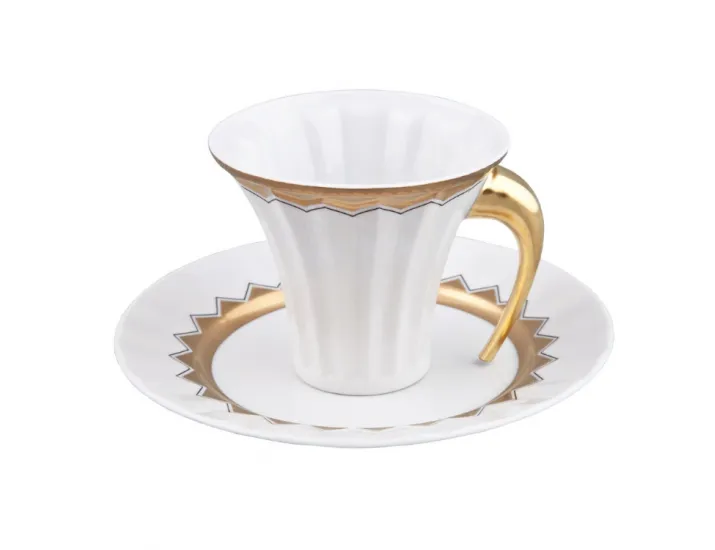 Чайная пара Rudolf Kampf Древний Египет 0,20л, белый с золотом 61120415-2016