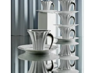 Чайная пара Rudolf Kampf Древний Египет белый с платиной 61120415-2017k