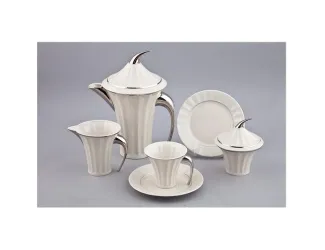 Сервиз чайный Rudolf Kampf Древний Египет 15 предметов 6 персон белый, отводка платина 61160725-2014