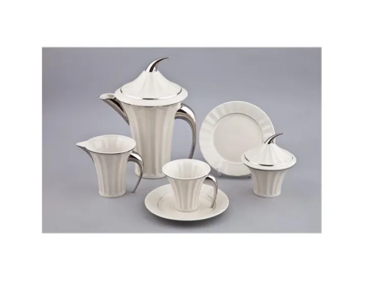 Сервиз чайный Rudolf Kampf Древний Египет 15 предметов 6 персон белый, отводка платина 61160725-2014k