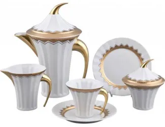 Сервиз чайный Rudolf Kampf Древний Египет 15 предметов 6 персон., белый с матовым золотом 61160725-2016