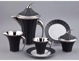 Сервиз чайный Rudolf Kampf Древний Египет 15 предметов 6 персон, черный с платиной 61160725-2110