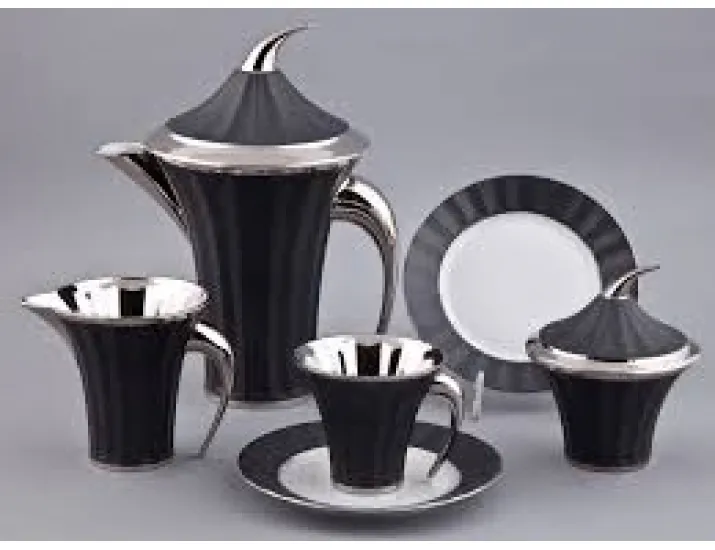 Сервиз чайный Rudolf Kampf Древний Египет 15 предметов 6 персон, черный с платиной 61160725-2110