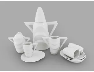 Кофейный сервиз мокко Rudolf Kampf Манхэттен 15 предметов 6 персон 64160713-0000k