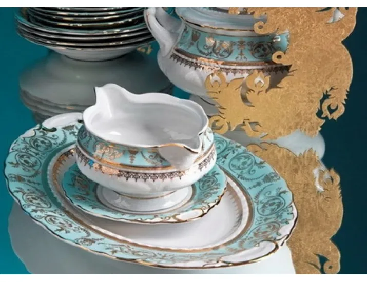 Соусница на подставке 350мл Rudolf Kampf  Национальные традиции 238B, бирюзовый