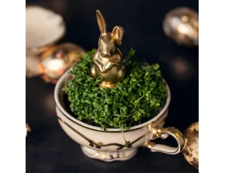 Фигурка Rudolf Kampf Заяц сидящий 70мм золото в подарочной коробке