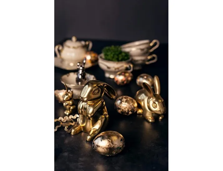 Фигурка Rudolf Kampf Заяц сидящий 70мм матовое золото